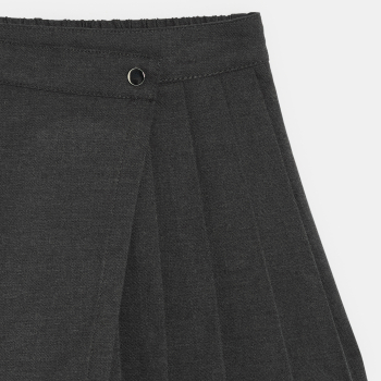 تنورة قصيرة ذات طيات، اللون رمادي، للفتيات